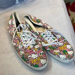 Vans Kids Sneakers with Hello Kitty Design - Pink and Green